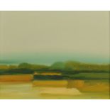 Tom Robb, 20th century modernist landscape, signed and dated 1970 oil on board, 29 cm x 37 cm.