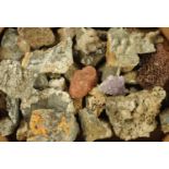 A quantity of geological rock specimen samples, to include kidney ore, gypsum, barytes, galena,