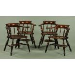 Four Victorian style smokers bow chairs,