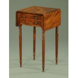 A George III mahogany drop leaf worktable, early 19th century,