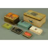 A quantity of vintage tins to include Bluebird chocolate toffee,