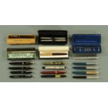 A collection of vintage fountain pens, to include Parker, Parker 51, Easterbrook,