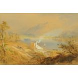 Attributed to Charles Pearson, watercolour, "Derwentwater from The Lead Mines".