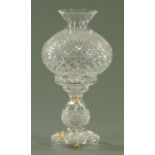 A Waterford cut glass table lamp, 20th century, height 35 cm.