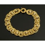 A ladies 9 ct gold bracelet by L.L. Giglio, 15 grams.