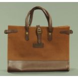 A Barbour leather and canvas ladies tote bag, 40.5 cm wide, 30 cm high.