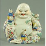 A Chinese porcelain figure of Hotei, 20th century,