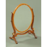 A George III style mahogany toilet mirror,