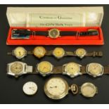 An assortment of vintage wristwatches and parts, to include a Services Aerist, a Salvos,