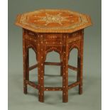 A Persian octagonal side table, 19th century,