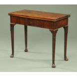 A George III turnover top card table,