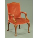 An 19th century style library chair, 20th century,