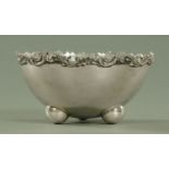 A South American silver bowl, early 20th century,