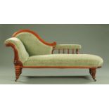 A Victorian mahogany framed chaise longue,