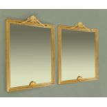 A pair of Georgian style gilt framed mirrors,