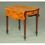 A fine Sheraton period mahogany and satinwood banded Pembroke table,