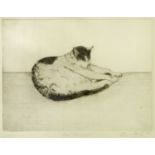V Charmian Pollok (British 20th century contemporary), "In Repose" dry point etching,
