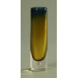 Vicke Lindstrand for Kosta Boda, a cylindrical glass vase, mid 20th century,