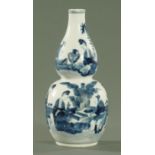 A Chinese blue and white double gourd vase, late 19th century,