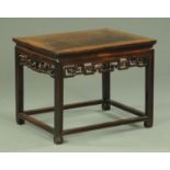 A Chinese hardwood coffee table, rectangular,