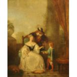 18th century English School, lady and gent taking refreshment,