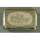 An Astro-Hungarian silver and niello rectangular snuffbox, late 19th/early 20th century,