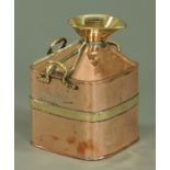 A 19th century copper and brass bound six gallon measure,