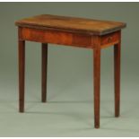 A 19th century mahogany turnover top tea table, rectangular,