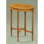 An Edwardian inlaid mahogany oval occasional table,