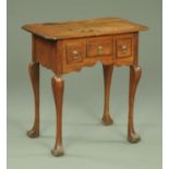 A George III oak lowboy, small proportions,