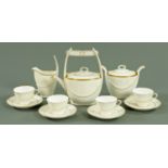 A French porcelain four place tea set, early 20th century,