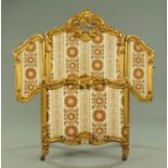 A Continental single bed, with scrolling Rococo head and foot,