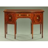 A George III inlaid mahogany bowfronted sideboard,