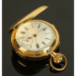 A French 18 ct gold cased Hunter pocket watch,