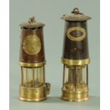 A Protector Lamp & Lighting Company Limited brass miners safety lamp, height 24 cm,