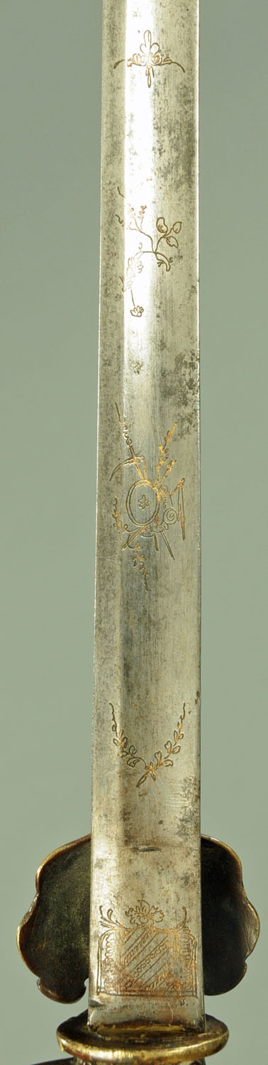 A 19th century Prussian dress sword, the part fullered blade with engraved decoration, - Image 4 of 4