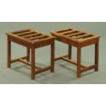 A pair of Victorian oak luggage racks,