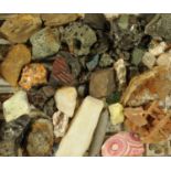 A quantity of geological rock specimen samples, to include molten and polished examples,