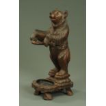 A composition black forest style standing bear stick stand, height 80 cm.