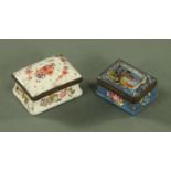 Two Bilston enamelled snuffboxes, early 19th century,