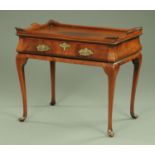 An Edwardian Georgian style silver table, with fixed tray type top,