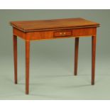 A Georgian mahogany turnover top card table,