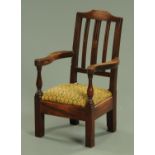 A Georgian mahogany child's armchair, in the Hepplewhite style,