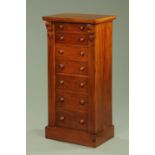 A mahogany Wellington chest,