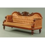 A William IV mahogany framed settee,