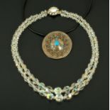 A Scandinavian silver and turquoise pendant,