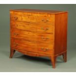 A late Georgian mahogany bowfronted chest of drawers,