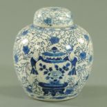 A Chinese blue and white ginger jar, 19th century,