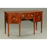 An Edwardian mahogany bowfronted sideboard,