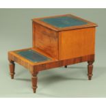 A 19th century mahogany step commode,